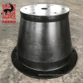 Customized size jetty cone fender system with uhmwpe frontal panel